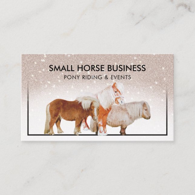 Beige Stone Small Horse Riding Breeding Pony Business Card (Front)