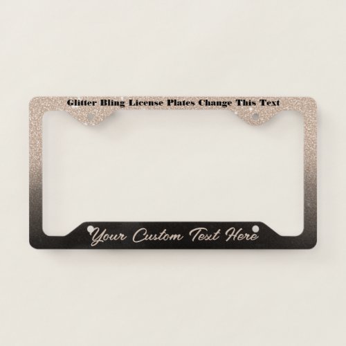 Beige Stone Sparkle Bling Lady Girly License Plate Frame