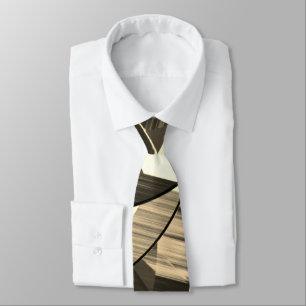 Beige streaks up some brown, drizzled image neck tie