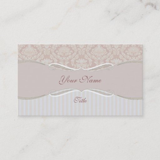 Customizable Beige Stripe Business Card