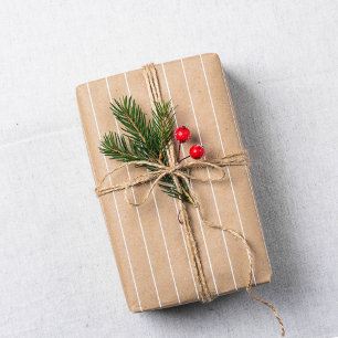 Beige stripe Christmas gift Wrapping Paper