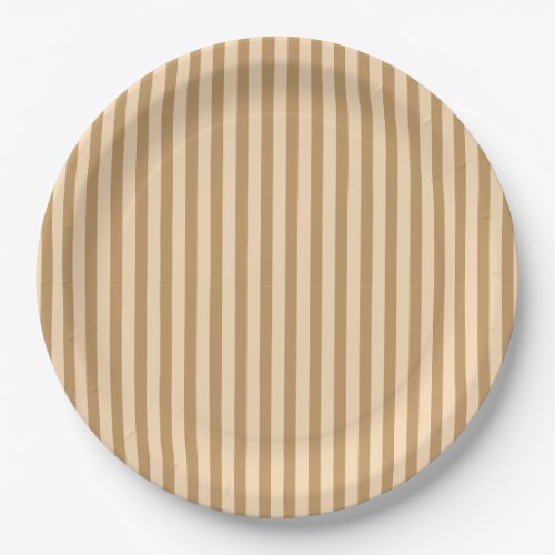 Beige stripe Vintage Design Simple Stylish Modern Paper Plates