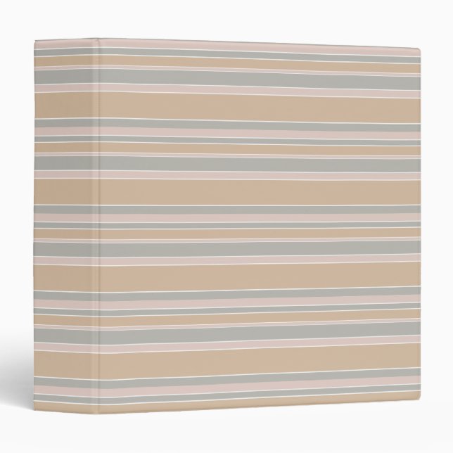 Beige stripes 3 ring binder (Front/Spine)