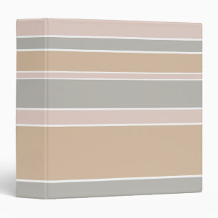Beige stripes 3 ring binder