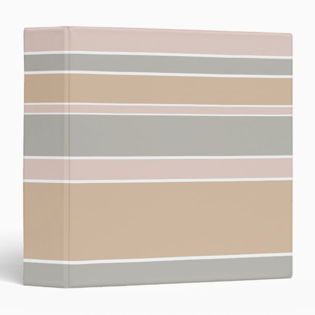 Beige stripes 3 ring binder (Front/Spine)