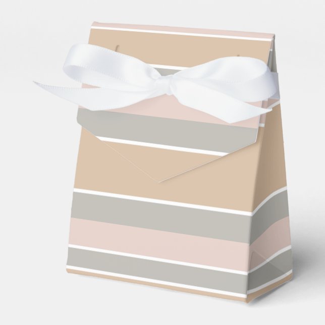 Beige stripes favor boxes (Front Side)