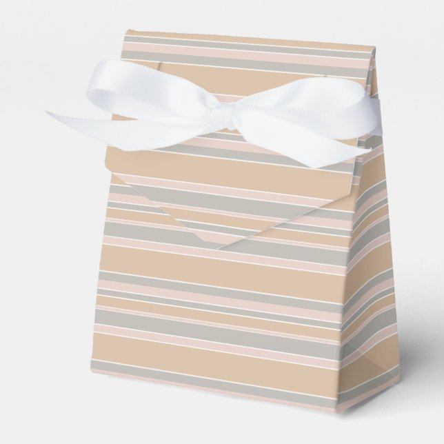 Beige stripes favor boxes (Front Side)