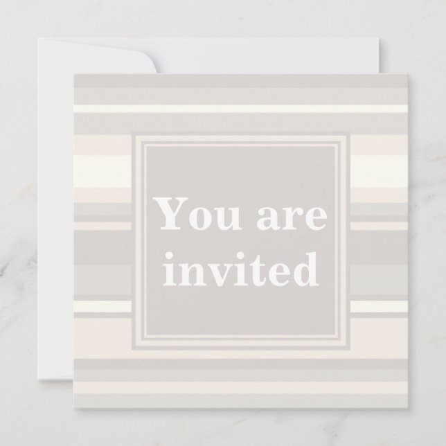 Beige stripes invitation (Front)