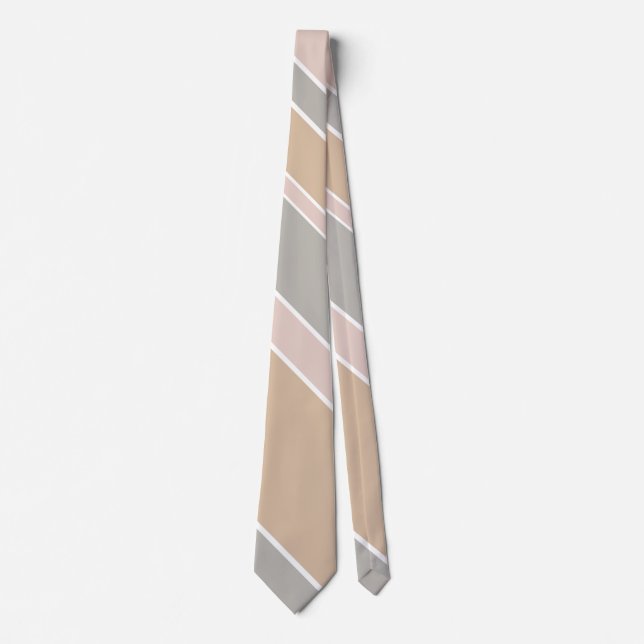 Beige stripes neck tie (Front)