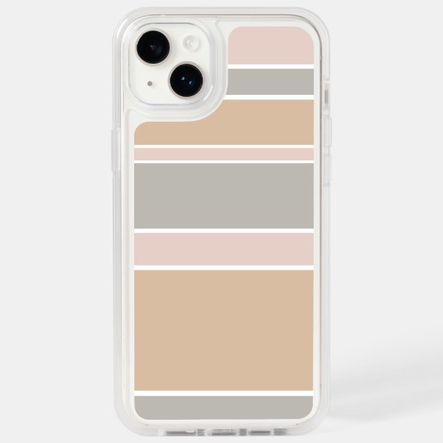 Beige stripes otterbox iPhone case (Back)