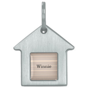 Beige Stripes Pet ID Tag