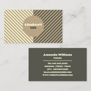 Beige Stripes, Retro Style Business Card