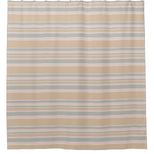 Beige stripes shower curtain
