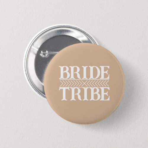 Beige Stylized Bride Tribe Button