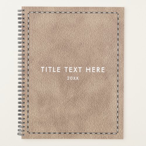 Beige Suede Leather Texture  Stitching 2024 Planner