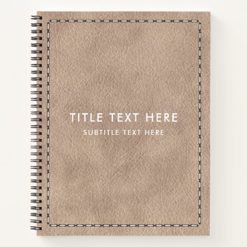 Beige Suede Leather Texture  Stitching  Notebook