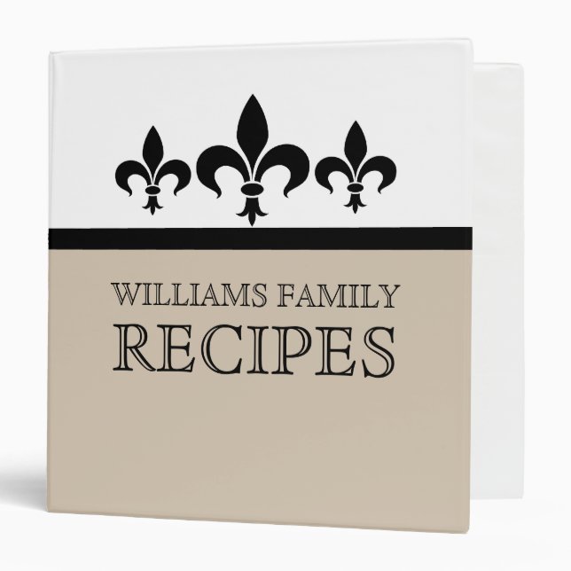 Beige Swanky Fleur De Lis (1.5 inch) Binder (Front/Inside)