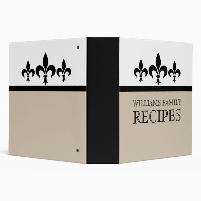 Beige Swanky Fleur De Lis (2 inch) Binder (Background)