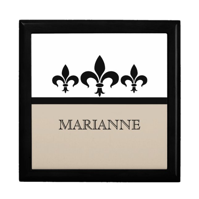 Beige Swanky Fleur De Lis Gift Box (Front)