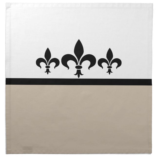 Beige Swanky Fleur De Lis Napkins (Front)
