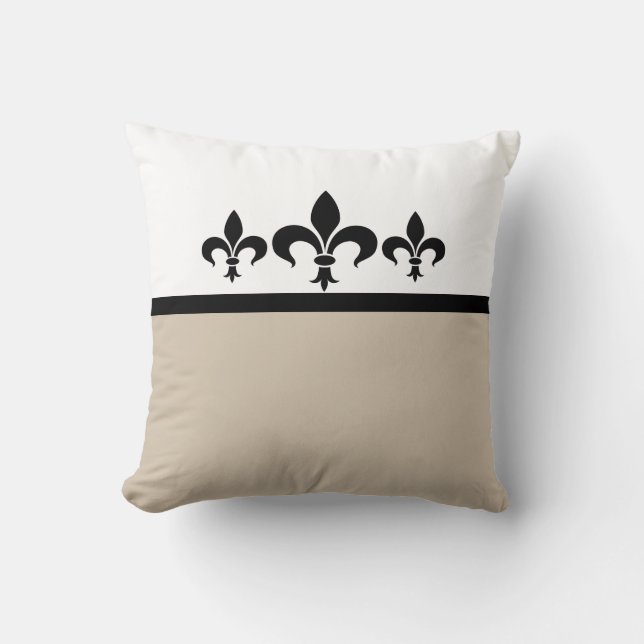 Beige Swanky Fleur De Lis Pillow (Front)
