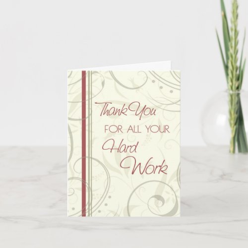Beige Swirls Employee Appreciation Card