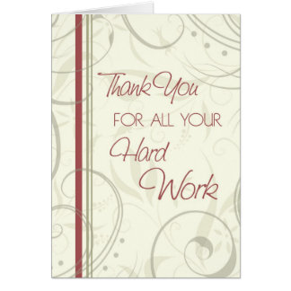 Beige Swirls Employee Appreciation Card