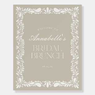 Beige Talavera Tile Fiesta Bridal Brunch Welcome Foam Board