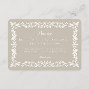 Beige Talavera Tile Registry Card Insert