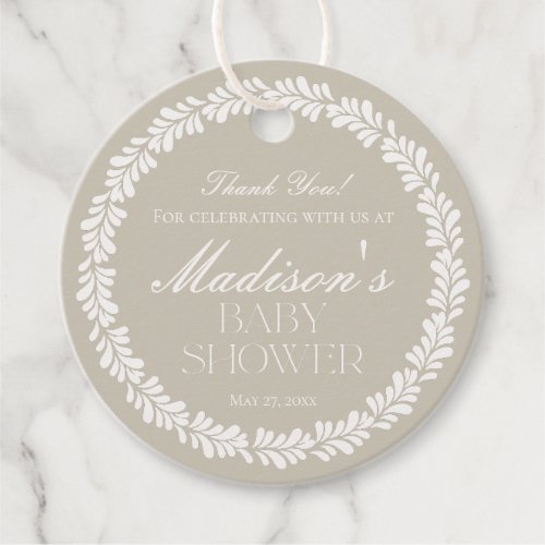 Beige Talavera Tile Spanish Fiesta Baby Shower Favor Tags
