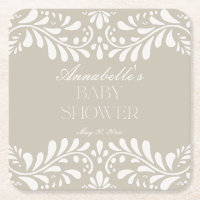 Beige Talavera Tile Spanish Fiesta Baby Shower