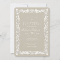 Beige Talavera Tile Spanish Fiesta Baptism