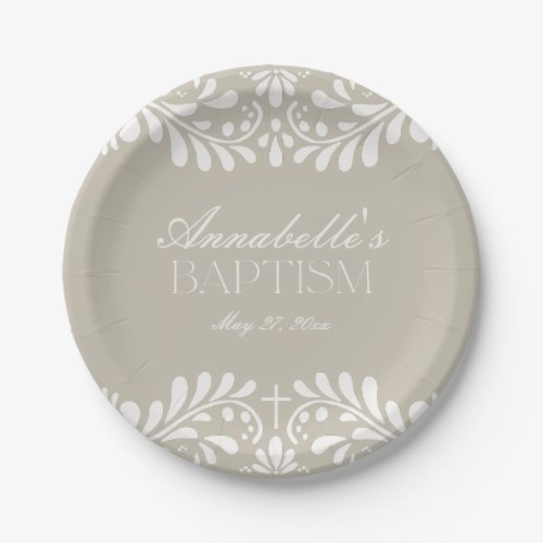 Beige Talavera Tile Spanish Fiesta Baptism