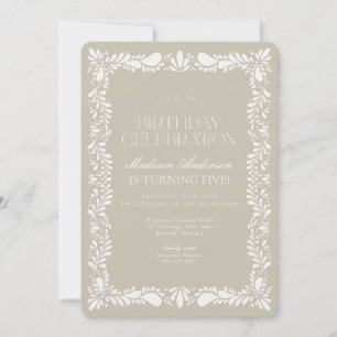 Beige Talavera Tile Spanish Fiesta Birthday Party Invitation