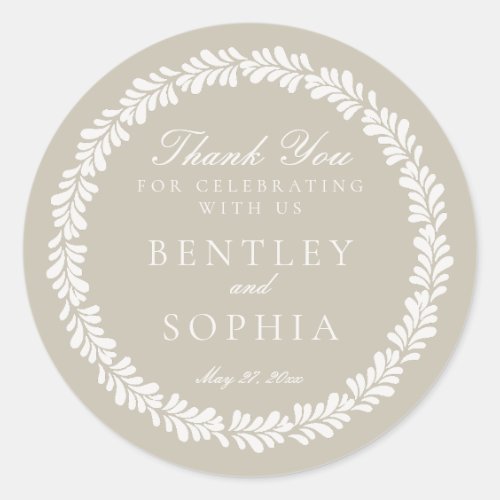 Beige Talavera Tile Spanish Fiesta Wedding Favor Classic Round Sticker