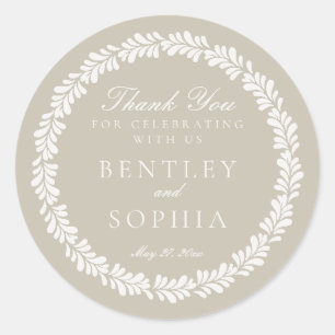 Beige Talavera Tile Spanish Fiesta Wedding Favor Classic Round Sticker