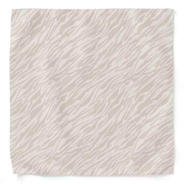 Beige & Tan Abstract Animal Fur Pattern Bandana (Front)