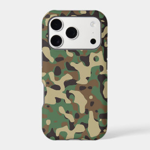 Beige, Tan Brown, Green, Gray Woodland Camouflage Iphone 18 Pro Case