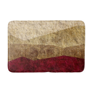 Beige, Tan, Brown, Maroon Graphic Bath Mat