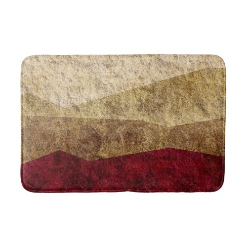 Beige Tan Brown Maroon Graphic Bath Mat