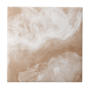Beige Tan Brown White Marble Print Ceramic Tile