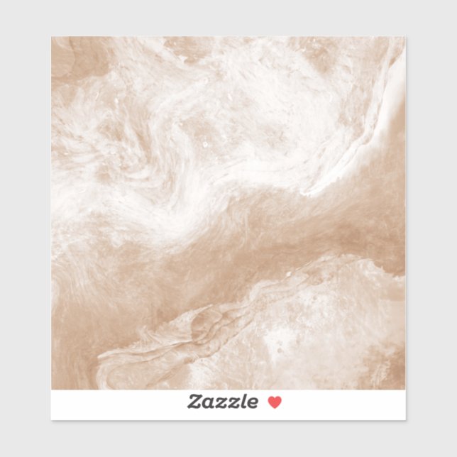 Beige Tan Brown White Marble Print Ceramic Tile Sticker (Sheet)