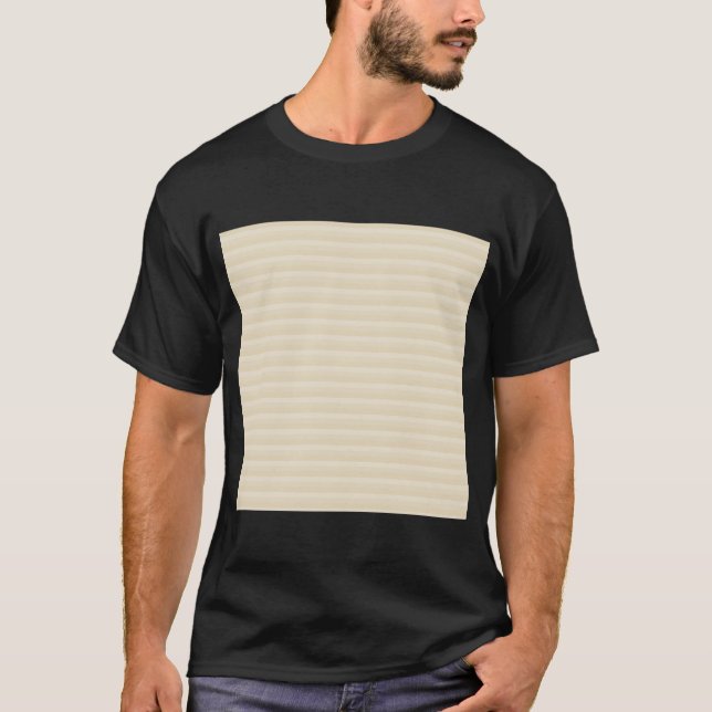 Beige Tan Color Stripe Pattern. T-Shirt (Front)