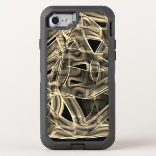 Beige tape-shaped curves, contrasted relief lines OtterBox defender iPhone SE/8/7 case