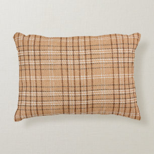beige tartan background a checked plaid weave patt accent pillow