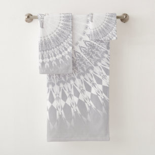 Beige Taupe Elephant Mandala Bath Towel Set