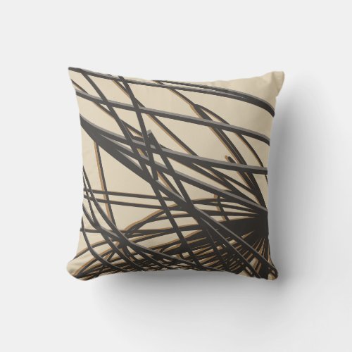 Beige Taupe  Gray Modern Stylish Abstract Throw Pillow