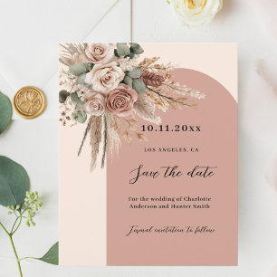 Beige taupe roses arch wedding Save the Date Flyer