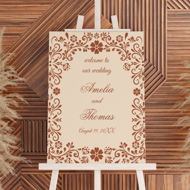 Beige Terracotta Mexican Wedding Welcome Sign (Creator Uploaded)