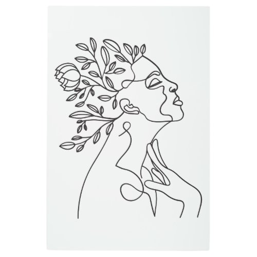 Beige Terracotta Minimalist Line Art Woman 